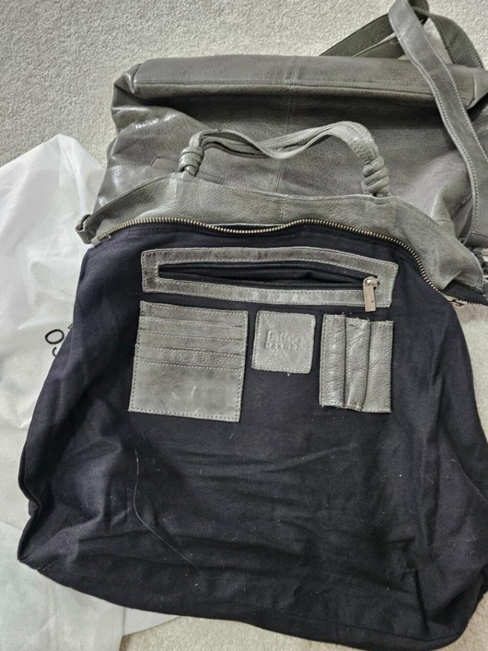 Latico Leathers Nolan Leather Gray Charcoal tote crossbody bag - Picture 5 of 5